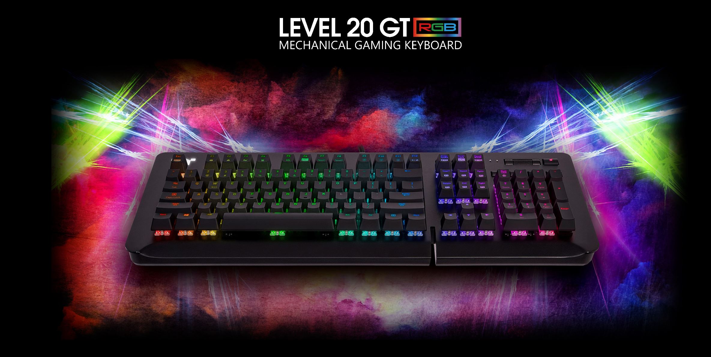 Thermaltake Level 20 GT RGB Mechanical Gaming Keyboard - Cherry Blue Switch (GKB-LVG-BLBRUS-01)