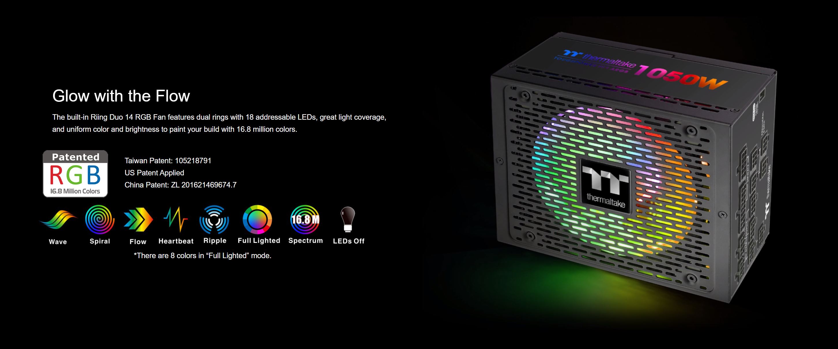 Thermaltake 1050W Toughpower PF1 80+ Platinum RGB Modular Power Supply (PS-TPD-1050F3FAPA-1)