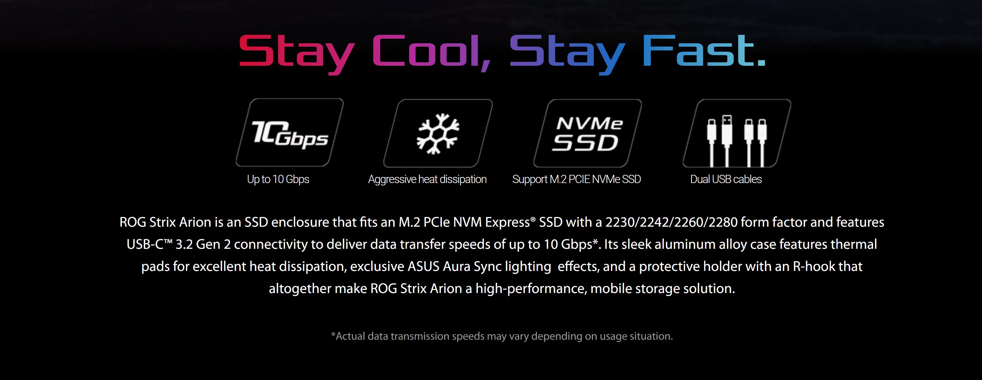 Asus ROG Strix Arion USB C to M.2 NVMe SSD Enclosure (ESD-S1C)