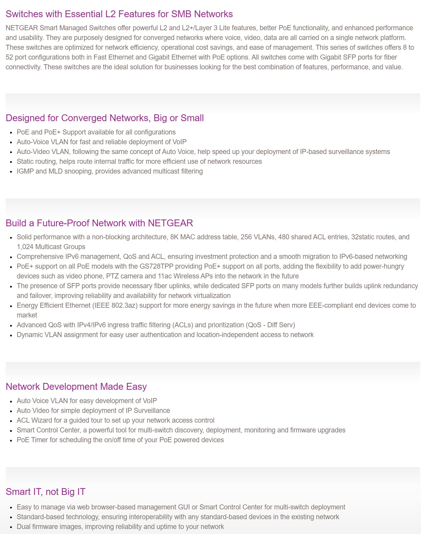 Netgear 24 Port Gigabit PoE+ Ethernet Smart Switch with 4 SFP Ports (GS728TPP-200AJS)