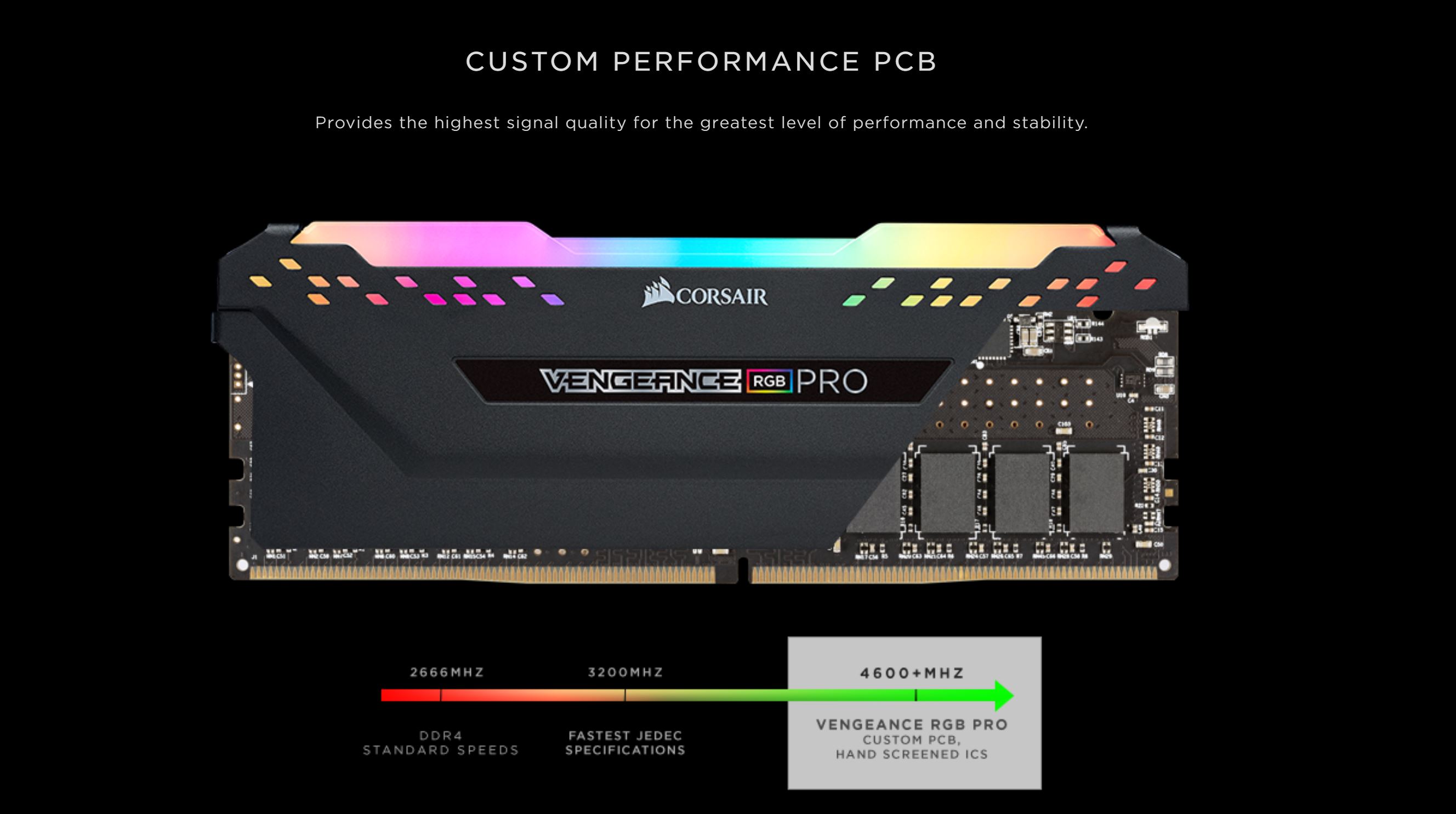 Corsair Vengeance RGB Pro 16GB (2x8GB) 3000MHz DDR4 RAM (CMW16GX4M2D3000C16)