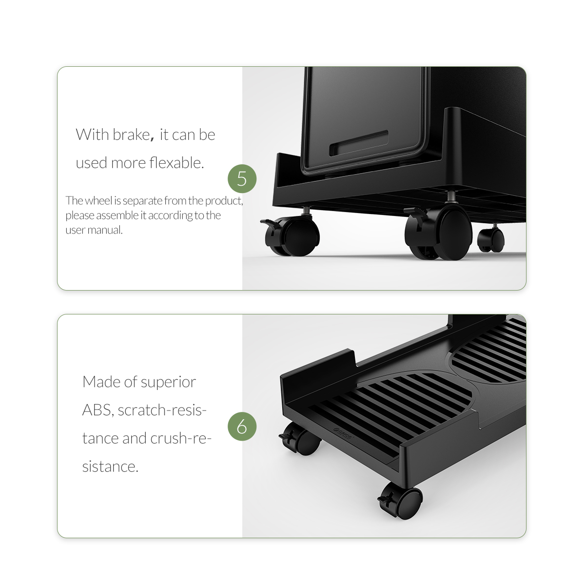 Orico Computer Tower Host Bracket with Wheels