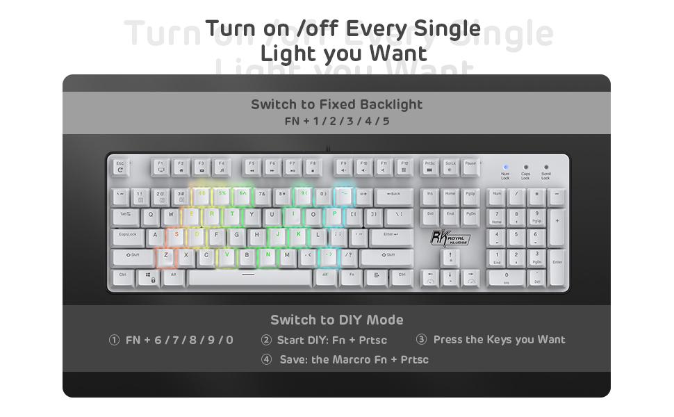 back lit led light keyboard cheap budge white rgb mechanical keyboard led 104 100 key clicky laptop