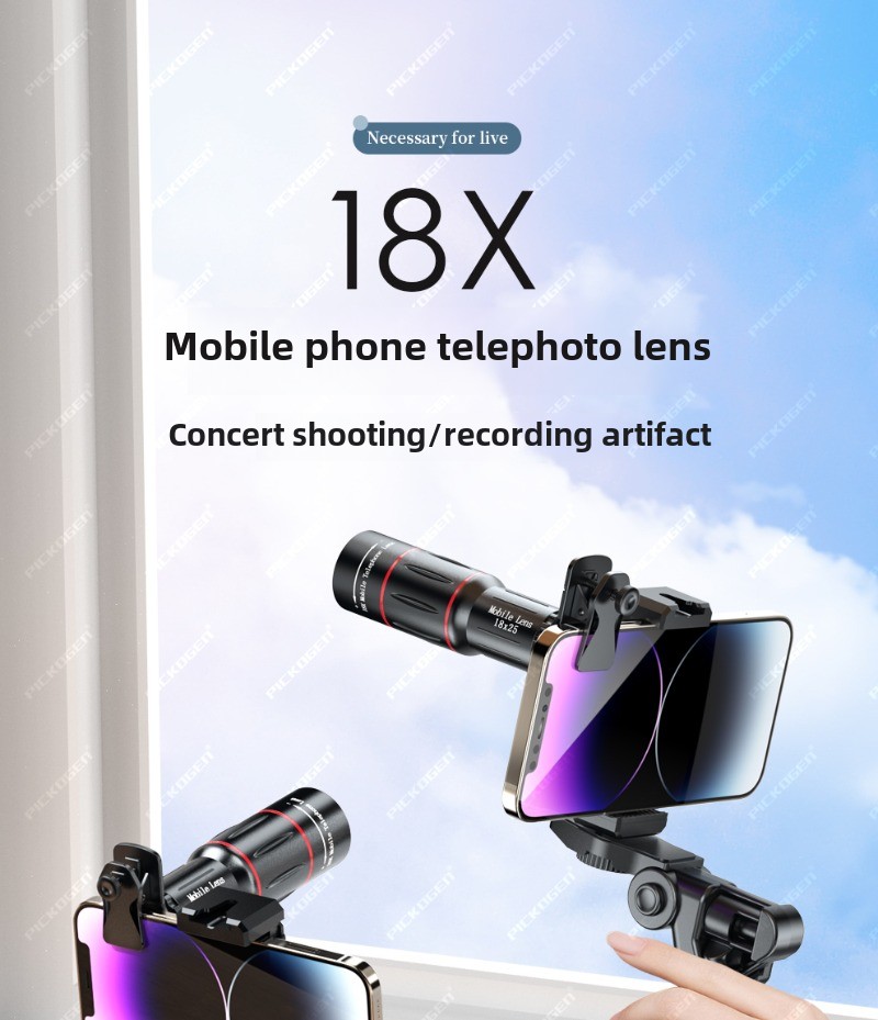 Phone Lens Kit External Phone Camera Lens Set with 18X Telephoto Lens for iPhone 16/15/14/13/12/11/X