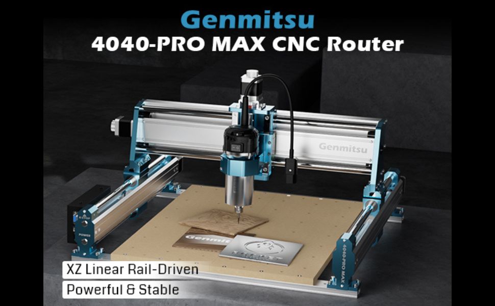CNC Machine 4040-PRO MAX with 710W Trimmer CNC Router & Linear Rail Driven, 3 Axis Engraving Machine for Wood Metal Acrylic Cutting Milling, GRBL Cont