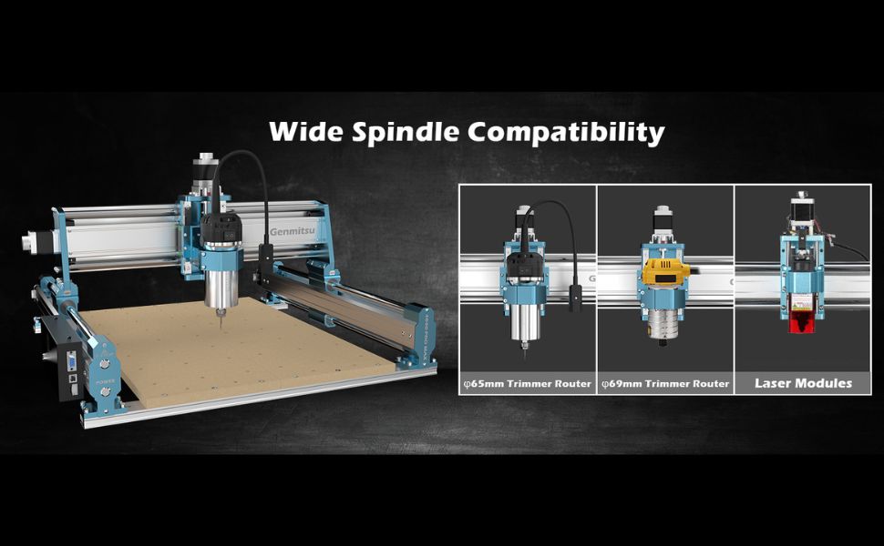 CNC Machine 4040-PRO MAX with 710W Trimmer CNC Router & Linear Rail Driven, 3 Axis Engraving Machine for Wood Metal Acrylic Cutting Milling, GRBL Cont