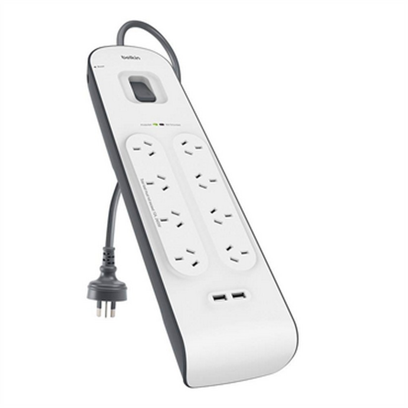 Belkin BSV804AU2M 8-OUTLET USB SURGE PROTECTOR/POWER BOARD (2.4A)