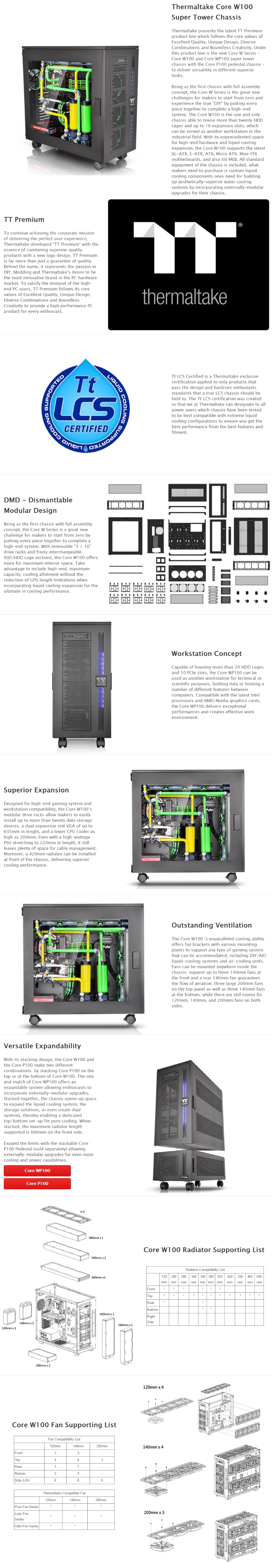 Thermaltake Black Core W100 Super Tower Chassis USB3 (Core W100)