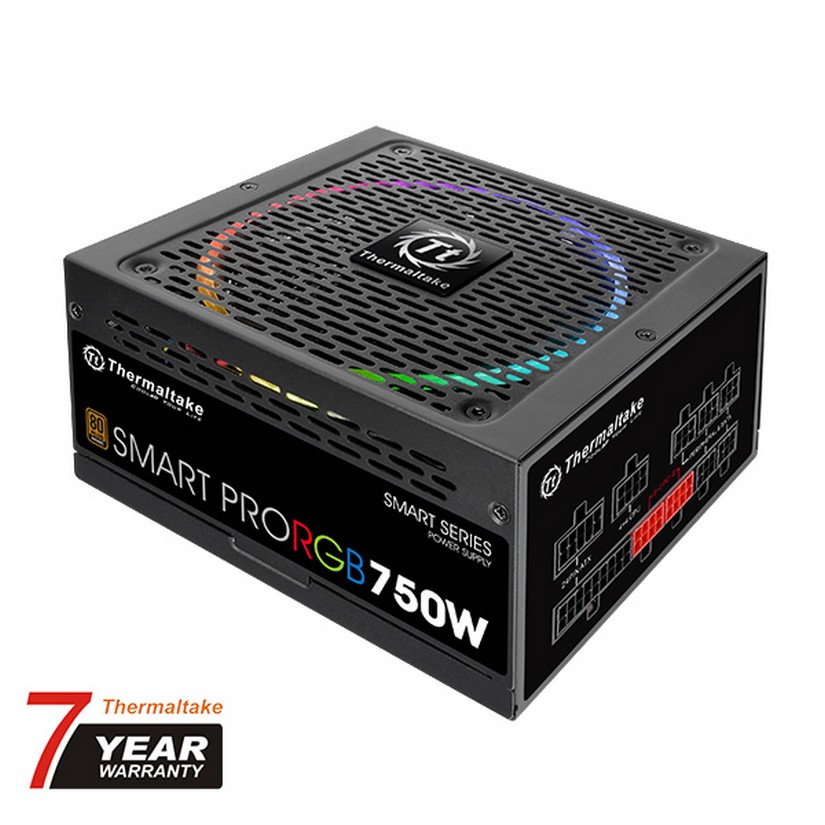 Thermaltake 750W Smart Pro RGB Bronze Fully Modular Power Supply (PS-SPR-0750FPCBAU-R)