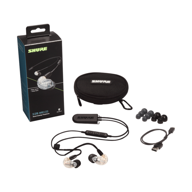 Shure SE215 Wireless Earphones - Clear (BT2 Cable)