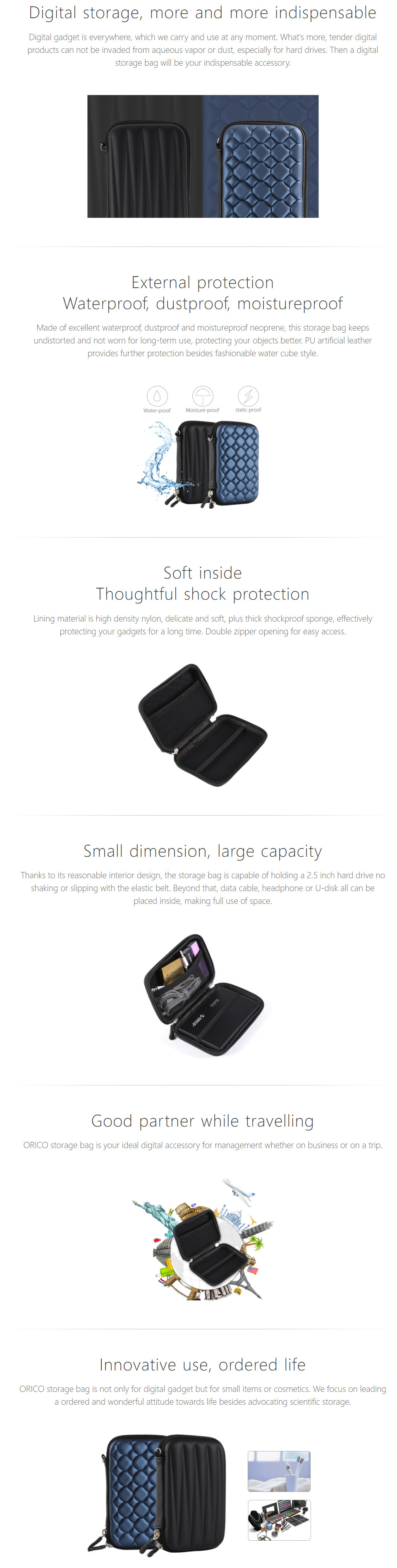 Orico PHC25 2.5in Protective Case for Hard Drives - Blue