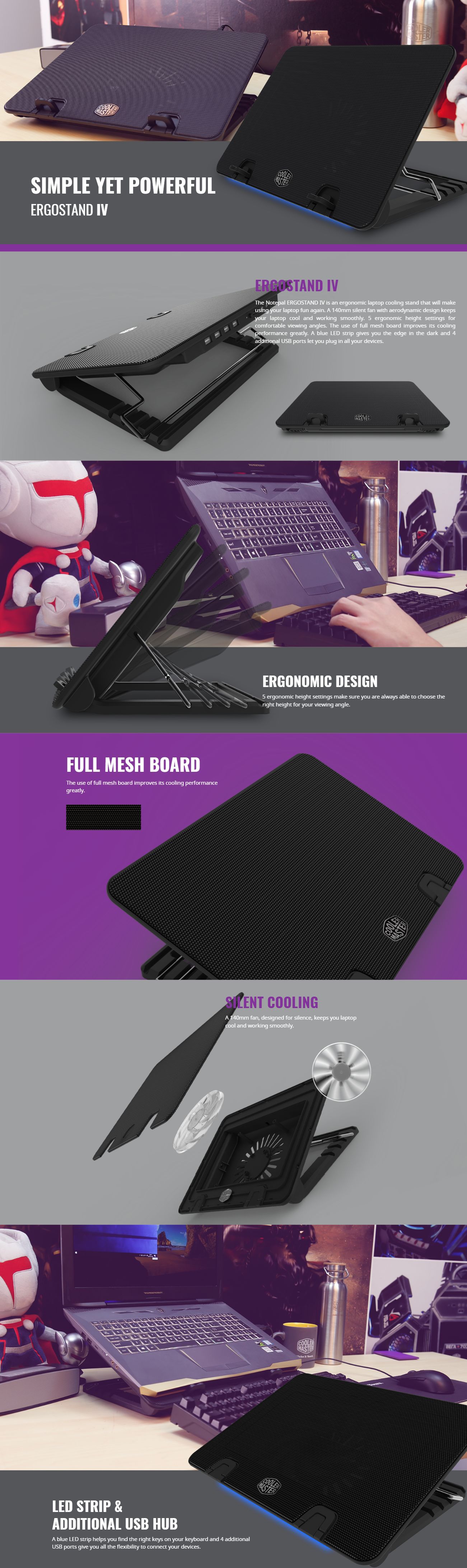 Cooler Master ErgoStand IV 17in Laptop Cooler and Stand (R9-NBS-E42K-GP)