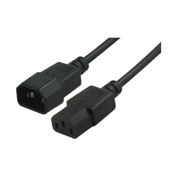 Power Cable Extension IEC-C14 Male - IEC-C13 Female PC to Monitor 1meter (RC-3080-010)