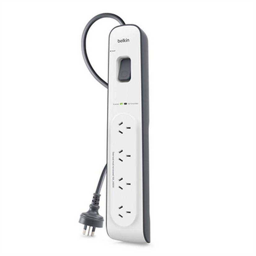 Belkin SurgeMaster 4-Outlet Surge Protection Strip - 2m (BSV400AU2M)