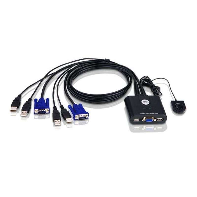 Aten 2 Port USB VGA Cable KVM Switch (CS22U-AT)