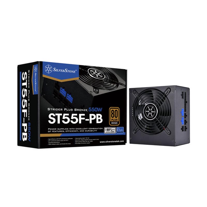SilverStone 550W StridePlus 80+ Bronze Fully Modular ATX Power Supply (ST55F-PB)