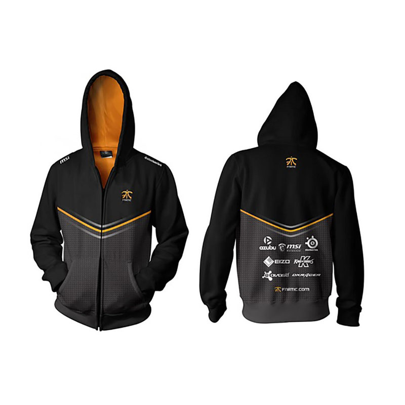 Fnatic Black XL Player Zipped Hoodie 2014