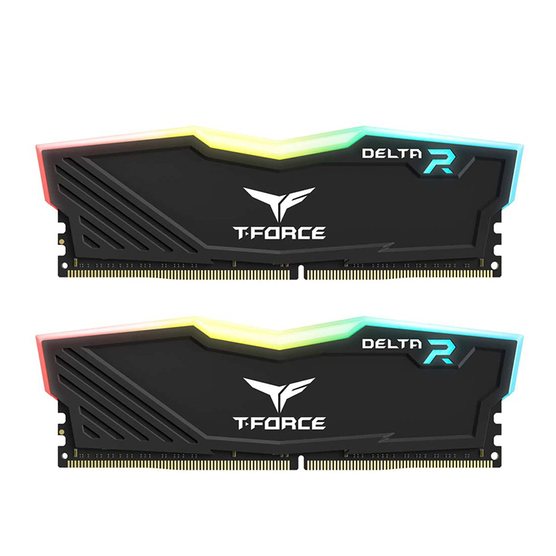 Team 16GB (2x8GB) TF3D416G3200HC16CDC01 T-Force Delta RGB 3200MHz DDR4 RAM - Black