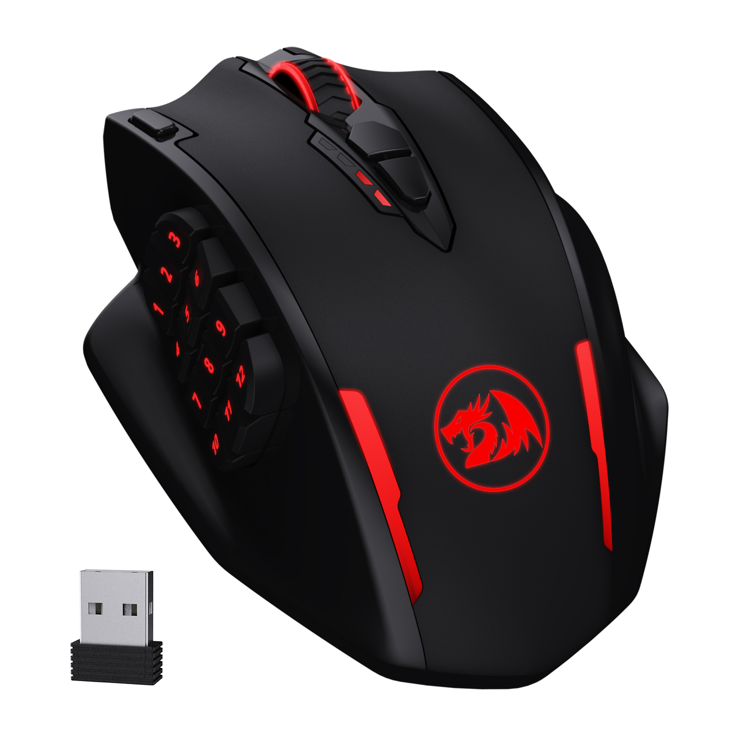 Redragon M913 Wireless Mouse, RGB MMO Gaming Mouse