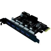 Cruxtec 5 Port USB 3.0 PCIe Expansion Card