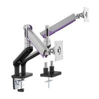 Brateck 17-32 inch Dual Monitor Premium Aluminium Spring Assisted Monitor Arm - Silver (LDT50-C024-S)