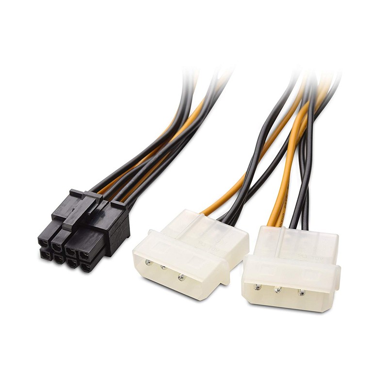 Generic 2 x Molex to 8 Pin PCIe 15cm Cable (AD-PCIE8)