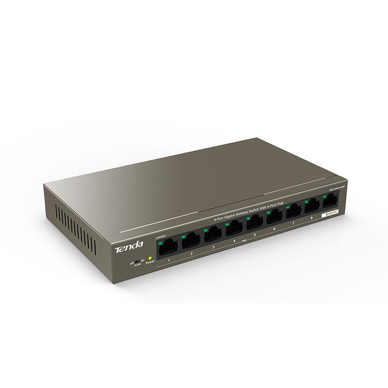 Tenda 9 Port Gigabit with 8-Port PoE Desktop Switch