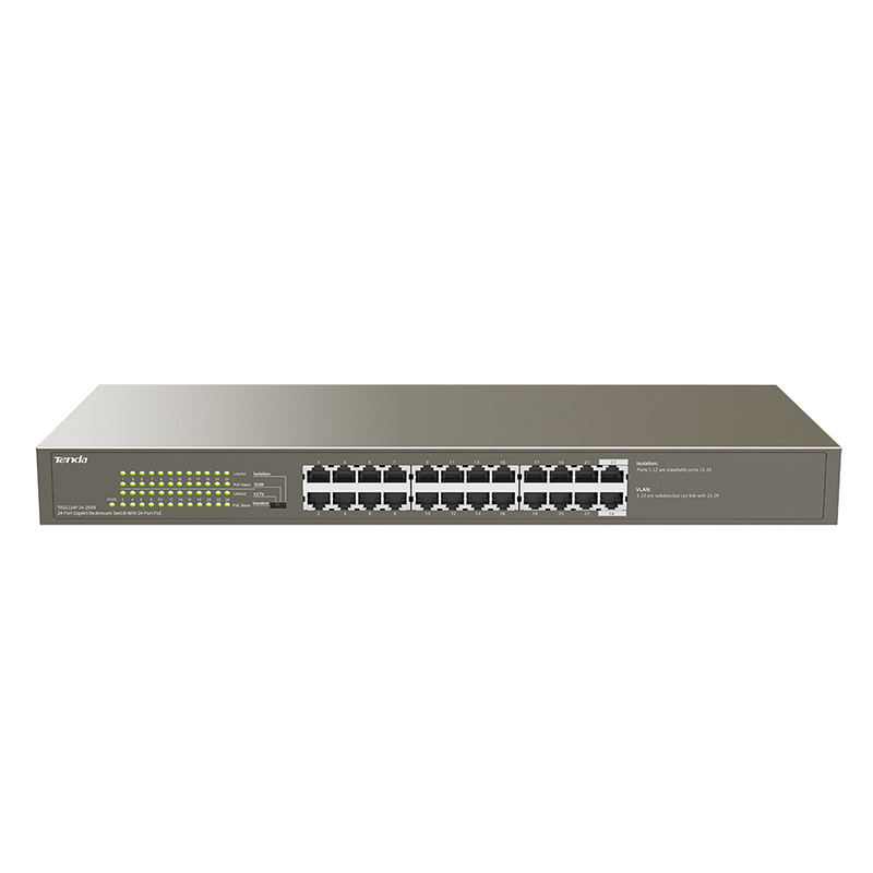 Tenda 24 Port Gigabit Unmanaged PoE+ Switch (TEG1124P-24-250W)