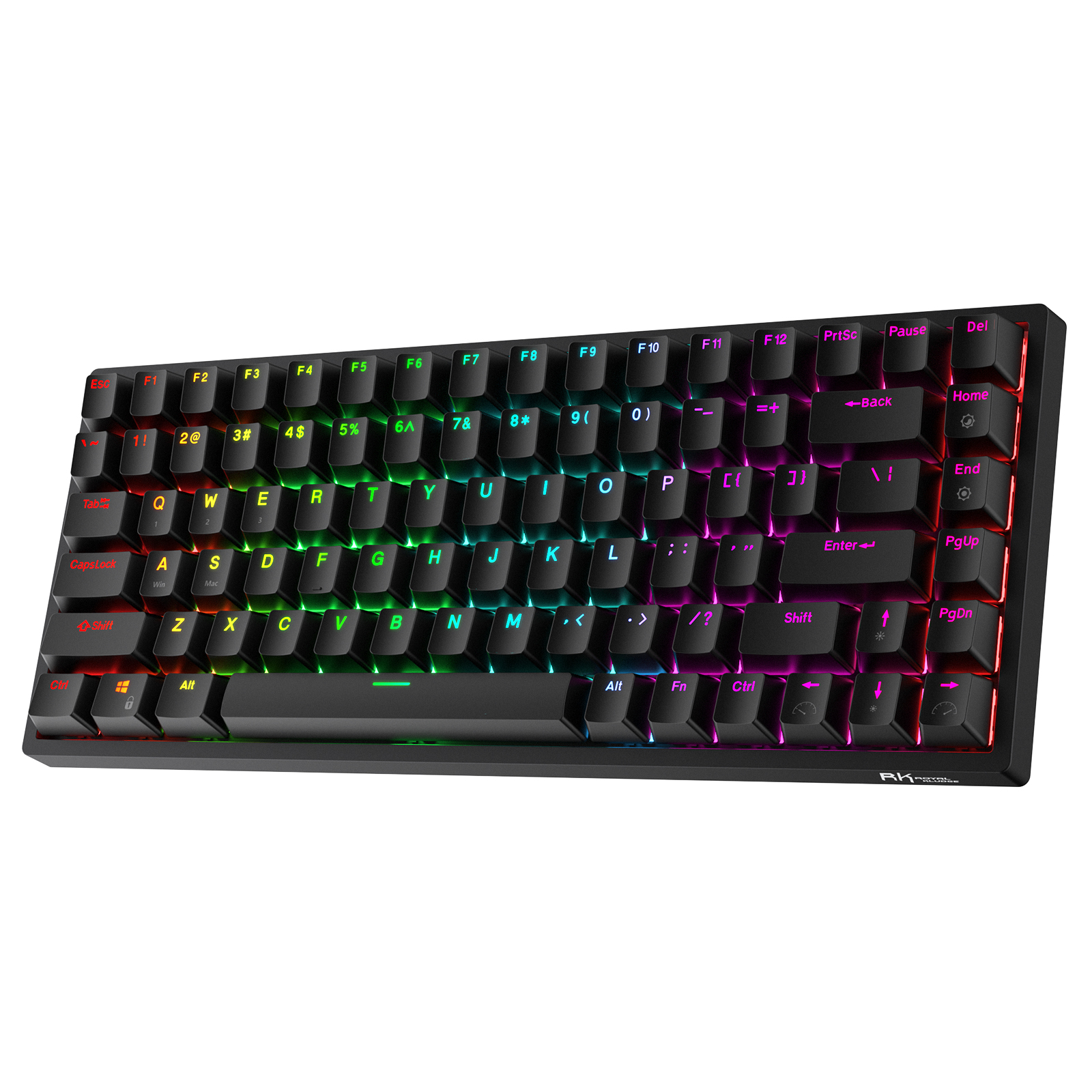 RK ROYAL KLUDGE RK84 Wireless Bluetooth/2.4Ghz 75% RGB Mechanical Gaming Keyboard,Brown Switch, Black Case