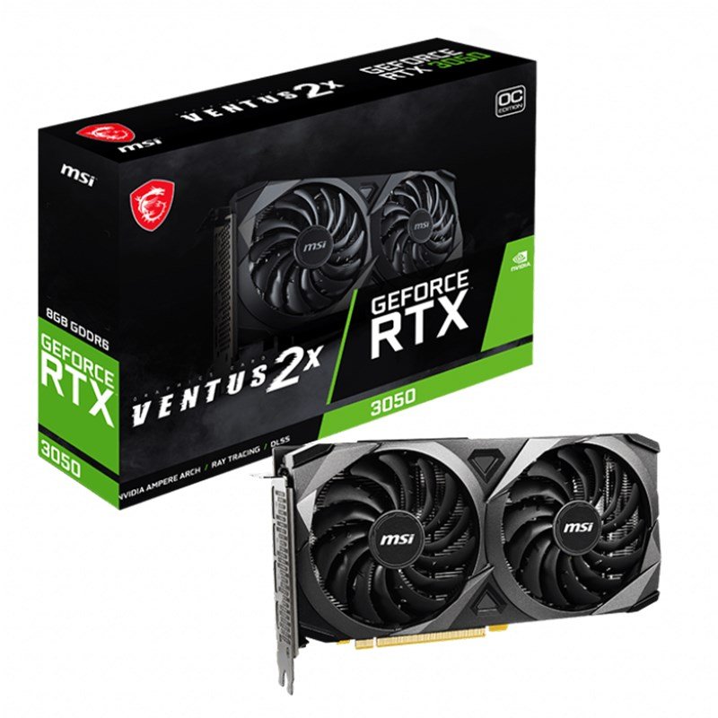MSI GeForce RTX 3050 Ventus 2X OC 8G Graphics Card (GeForce RTX 3050 VENTUS 2X 8G OC)