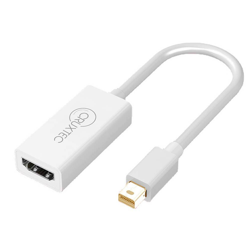 Cruxtec Mini DisplayPort Male to HDMI Female White Cable Adapter - 20cm