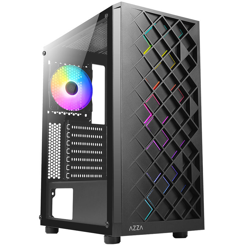 Azza Spectra 280B Mid Tower Tempered Glass ATX Case - Black (SPECTRA 280B)