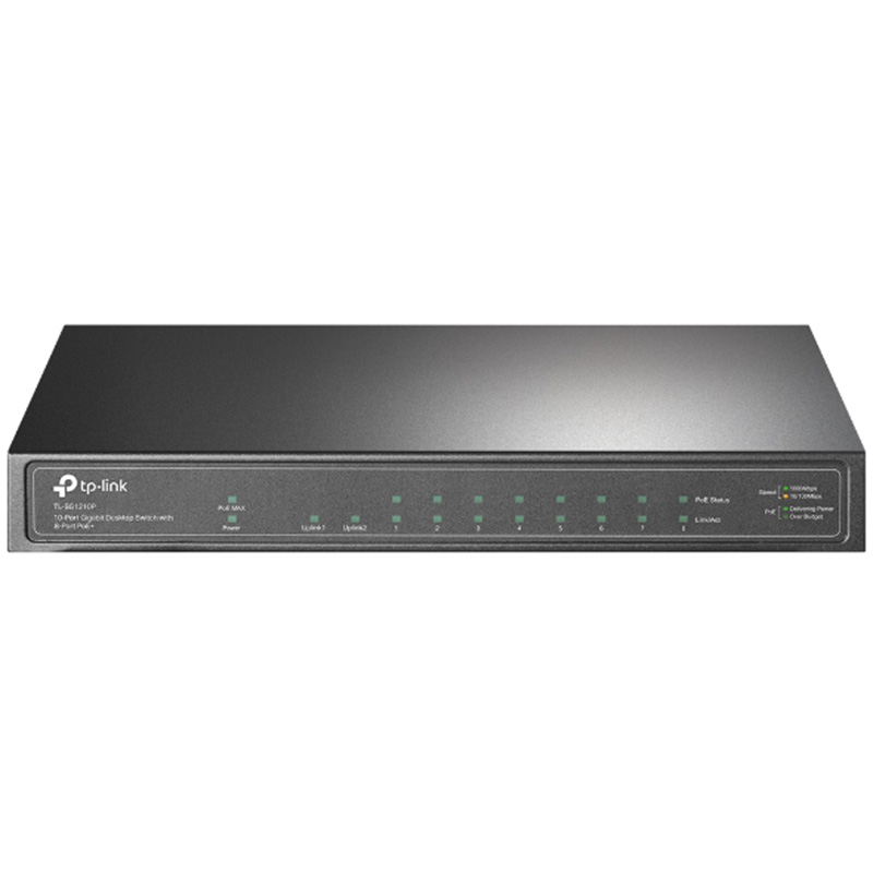 TP-Link 10 Port Gigabit Unmanaged Desktop Switch with 8-Port PoE+ (TL-SG1210P)