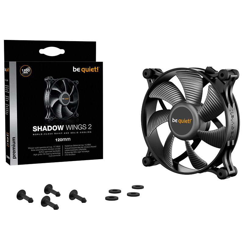 be quiet! Shadow Wings 2 120mm Case Fan - Black (BL084)