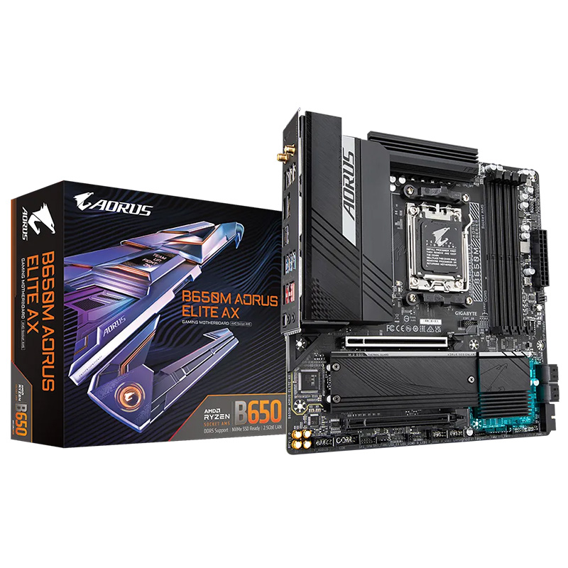 Gigabyte B650M Aorus Elite AX AM5 mATX Motherboard (B650M AORUS ELITE AX)