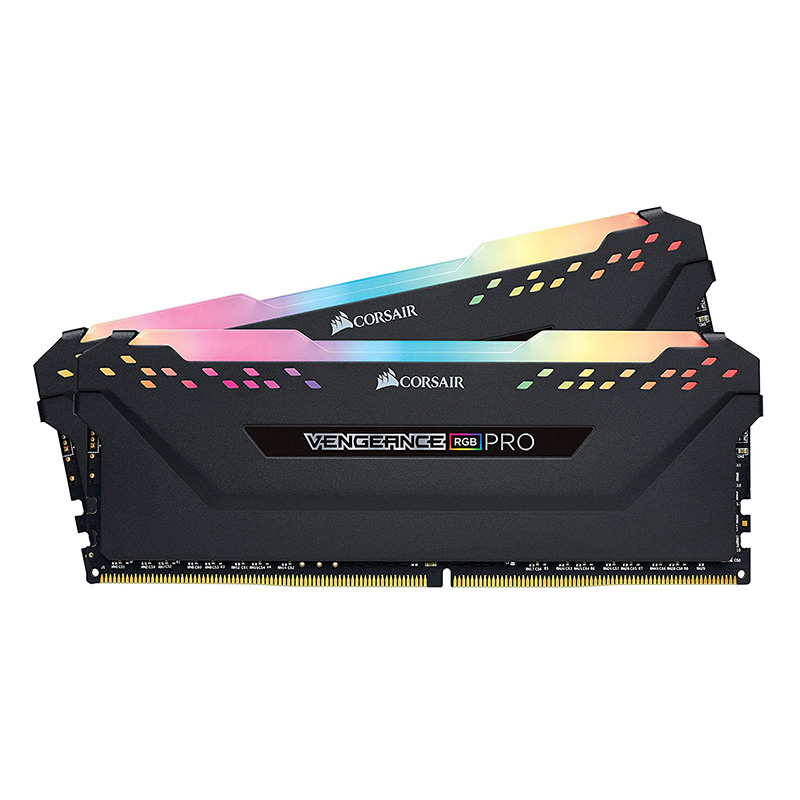 Corsair Vengeance RGB Pro 16GB (2x8GB) C16 3200MHz DDR4 RAM - Black (CMW16GX4M2E3200C16)