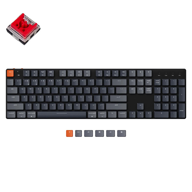 Keychron K5 SE RGB Wireless Full Hot-Swappable Optical Mechanical Keyboard - Red Switch (KBKCK5SEE1RED)