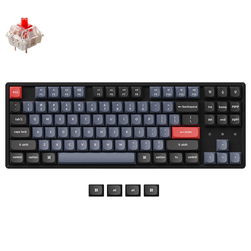 Keychron K8 Pro QMK/VIA RGB Aluminum Frame Wireless TKL Mechanical Keyboard - Red Switch