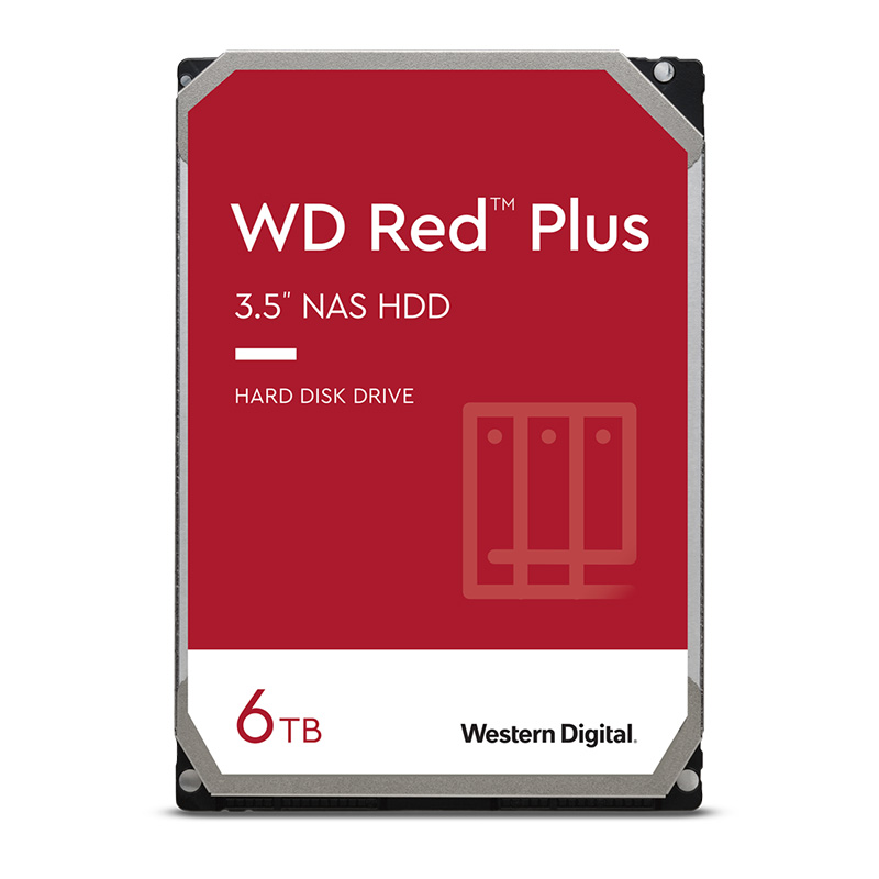 Western Digital 6TB Red Plus 5400RPM 3.5in NAS SATA Hard Drive (WD60EFPX)