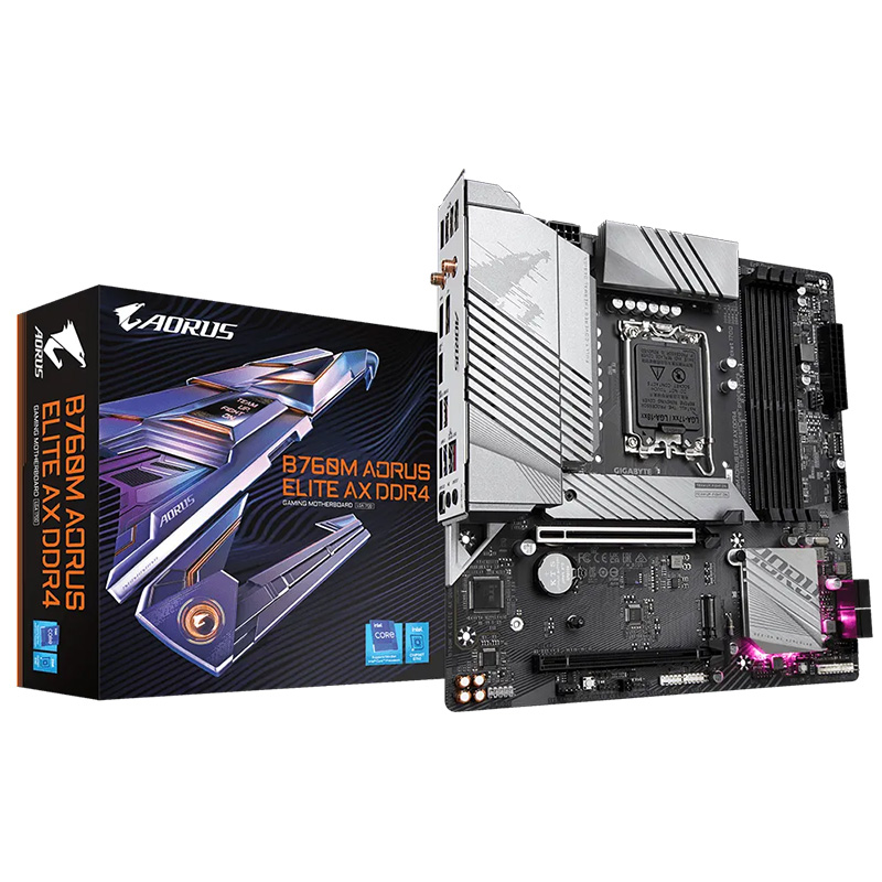 Gigabyte B760M Aorus Elite AX D4 LGA 1700 mATX Motherboard (B760M-AORUS-ELITE-AX-DDR4)