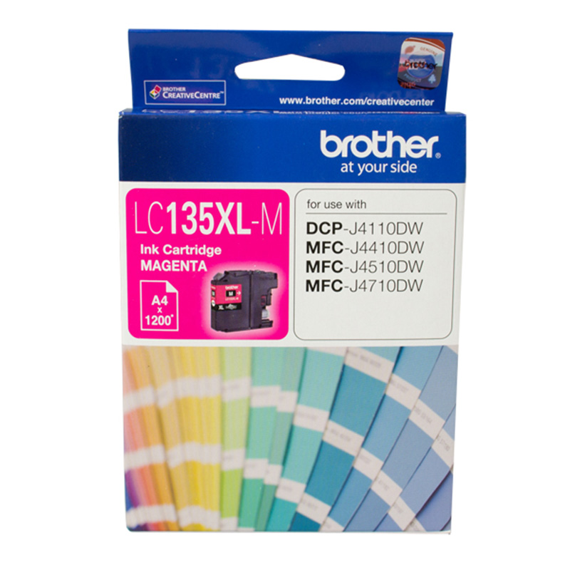 Generic Brother Compatible LC 135 Ink Cartridge J4110DW J4410DW J4510DW J4710DW J6920DW J6520D - Magenta (NKBROEMLC135M)