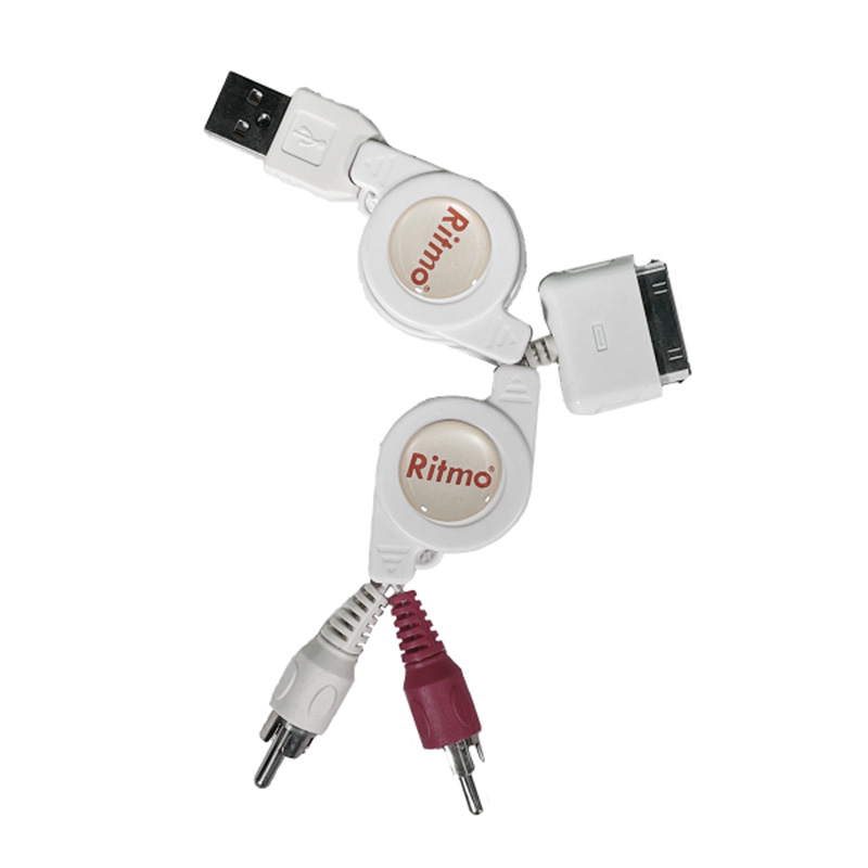 Ritmo IP-015 Retractable USB+Audio Cable