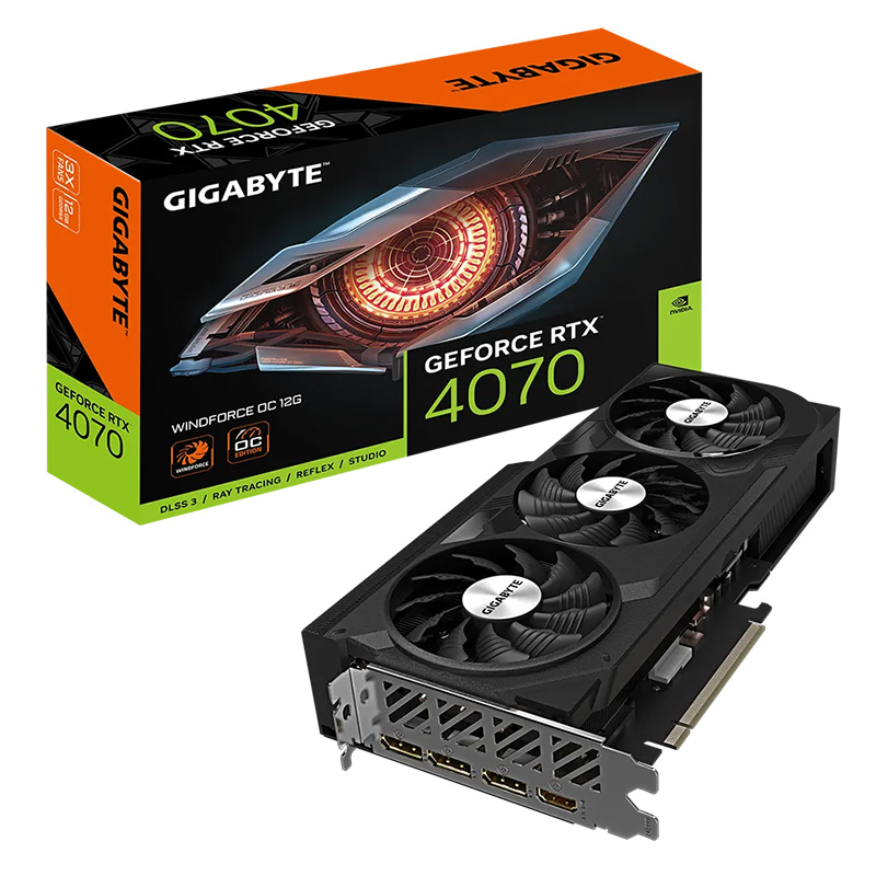 Gigabyte GeForce RTX 4070 WindForce OC 12G Graphics Card (GV-N4070WF3-OC-12GD)