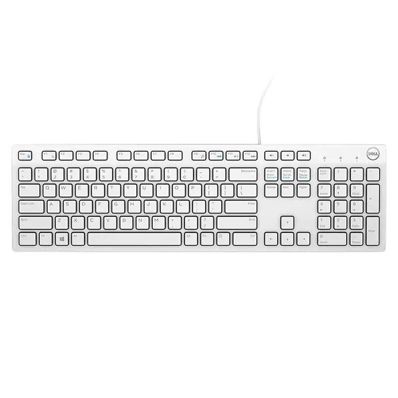 Dell KB216 Wired Multimedia Keyboard - White (580-ADME)