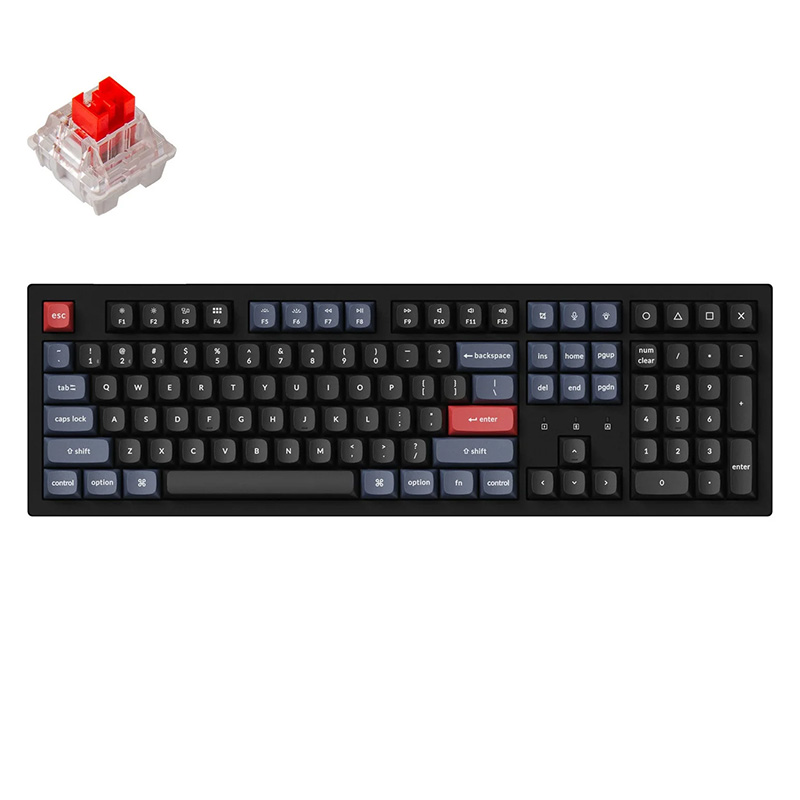 Keychron K10 Pro QMK/VIA RGB Hot-Swappable Wireless Mechanical Keyboard - Red Switch (KBK10PH1ZRED)