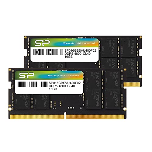 Silicon Power 32GB (2x16GB) SP032GBSVU480F22 4800Mhz CL40 DDR5 SODIMM Laptop RAM