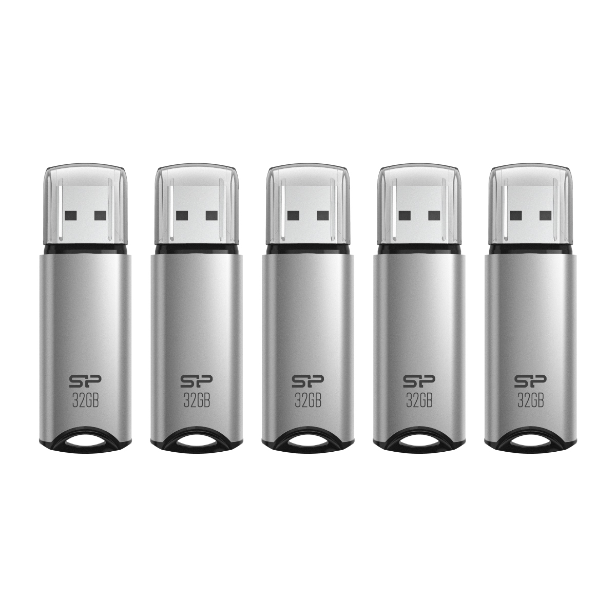 Silicon Power 32GB Marvel M02 USB 3.0 Flash Drive - Silver (5-Pack)