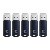 Silicon Power 256GB Marvel M02 USB 3.0 Flash Drive - Navy Blue (5-Pack)