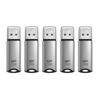 Silicon Power 256GB Marvel M02 USB 3.0 Flash Drive - Silver (5-Pack)