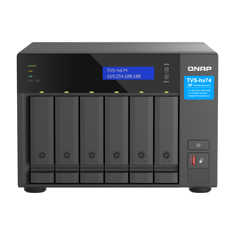 QNAP TVS-h674-i3-16G 3.5in SATA Intel Core i3 12100 4 Core 16GB (1x16GB) DDR4 SODIMM - Tower